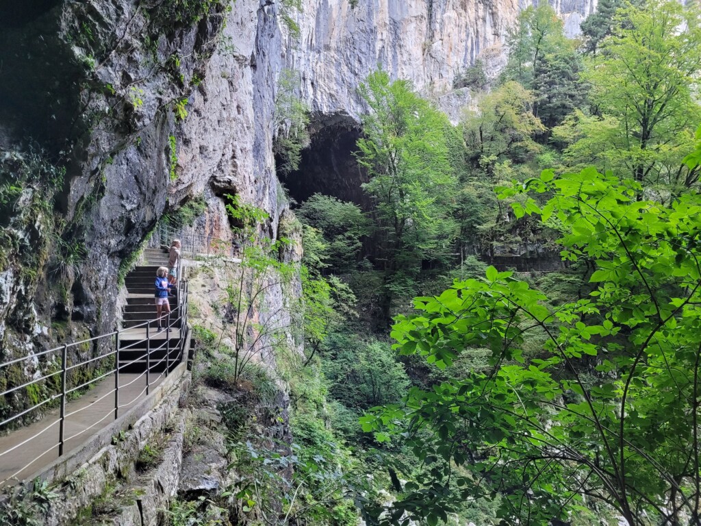 © VLife Blog – vlife.blog Blick zurück auf den riesigen Ausgang der Škocjan Höhle.